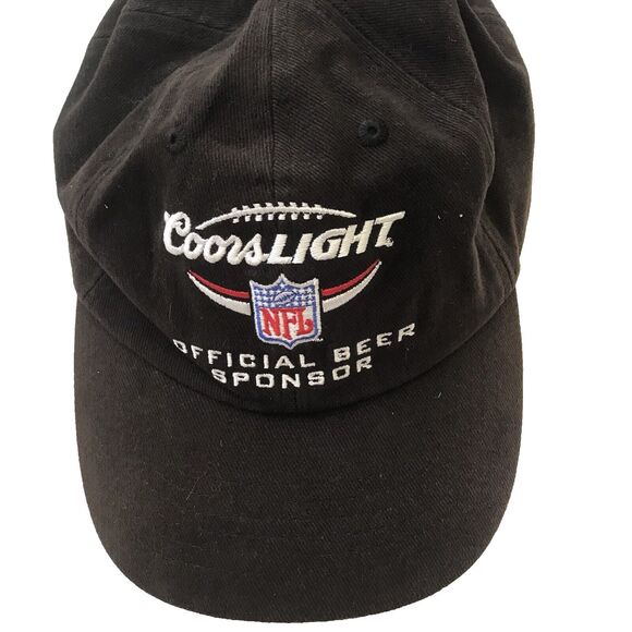 Coors Light NFL Official Beer Sponsor Hat Black Embroidered Logo Cap Adjustable - Picture 2 of 8